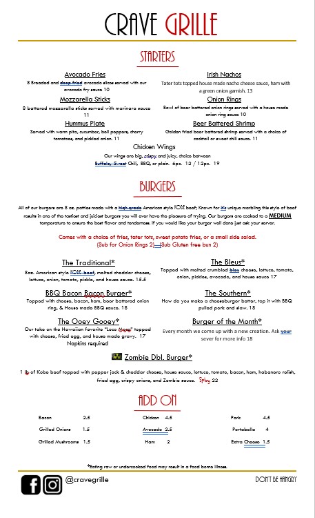 Crave Grille Menu - Image 6